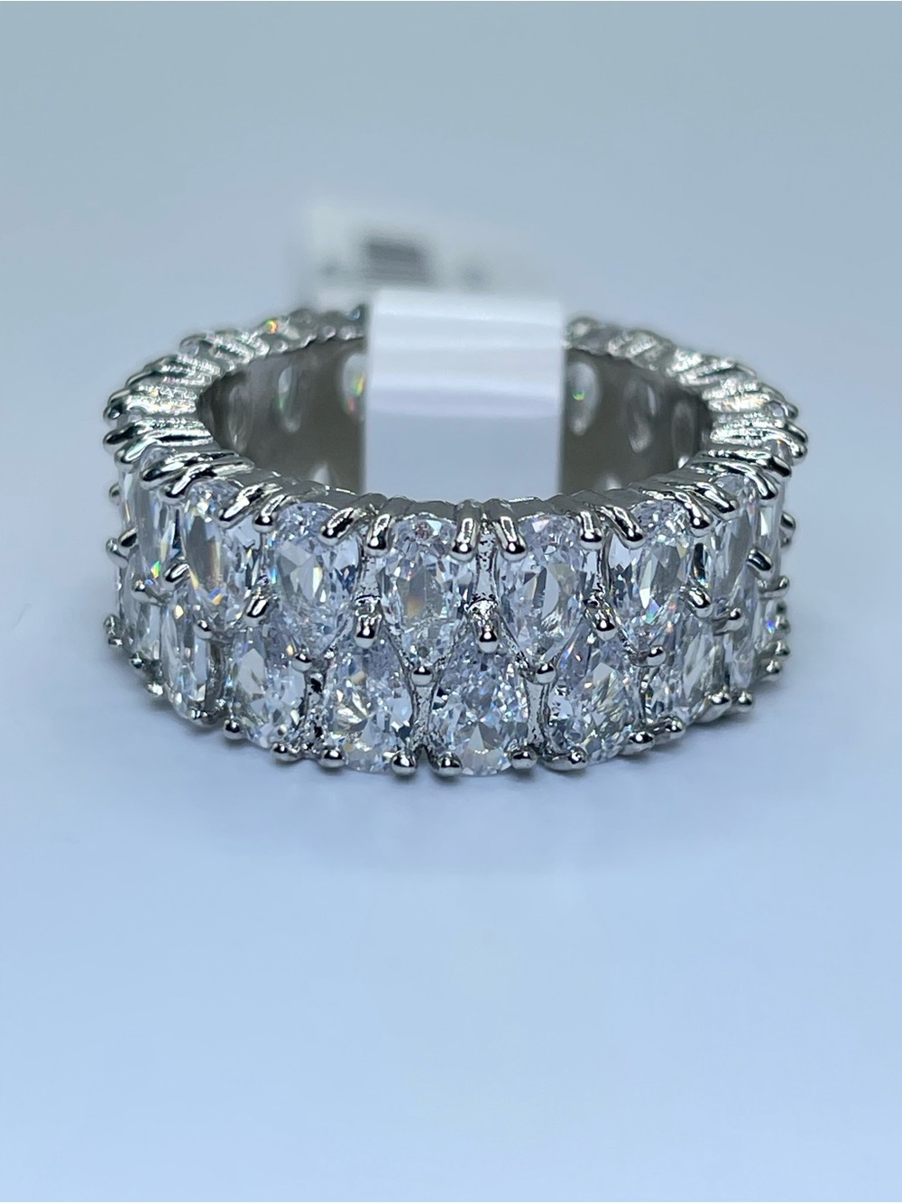 Swarovski Crystal Elements White Swarovski Crystal Eternity Band Ring Sz 6.5
